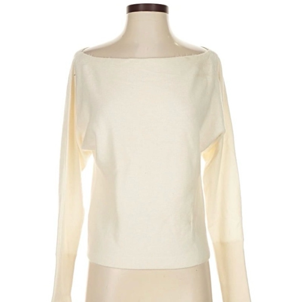 INTERMIX Off-the-Shoulder Cream Sweater